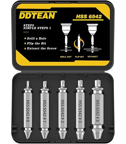 thumbnail image 2 of Raynesys 22-Piece Damaged Screw Extractor Set - Easy Out Stripped Screw Remover Kit With Adapter & Holder For DIY Repairs 2 of 14