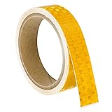 PATIKIL 反射テープ 1ロール 4.5 M x 25 mm 防水 接着剤 高視認性注意警告 安全テープリフレクター トラック トレーラー 車用 イエロー
