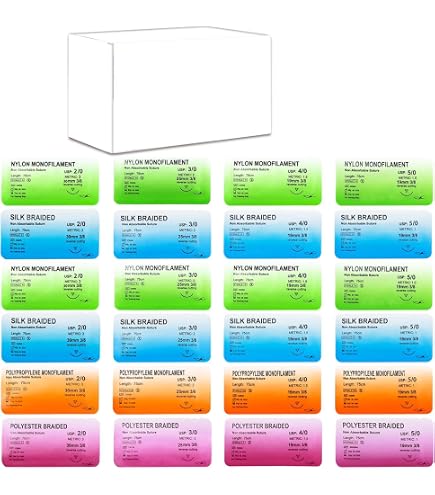Amazon | MMI MMI練習用マイクロ針付縫合糸 3/8サークル 黒ナイロン 12