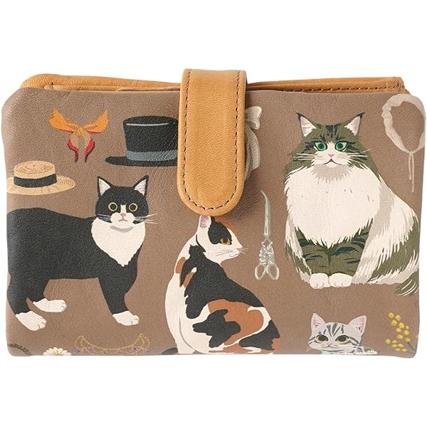 Amazon | [ZOOKISS] かわいい 猫柄 長財布 携帯に便利 レザー