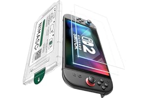 NIMASO 保護フィルム Nintendo Switch 2 /スイッチ2用 ガラスフィルム 液晶 強化ガラス 9Ｈ硬度 指紋防止 高感度タッチ 耐衝撃 簡単貼り付け ガイド枠付き 2枚入り DGP25K1993
