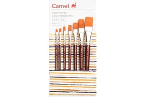Camel Paint Brush Series 67 - Flat Synthetic Gold, Set of 7
