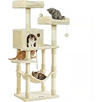 Amazon | FEANDREA キャットタワー 大型猫 据え置き 猫タワー 多頭飼い