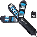 メモリーカード収納ケース Micro SDリーダー付き(USB) - 3つのストレージブレード付きスイスアーミーナイフタイプのデザイン – SD 2枚(SDHC/SDXC/TF)とMicro SD カード8枚(SDHC/SDXC/TF)にフィット