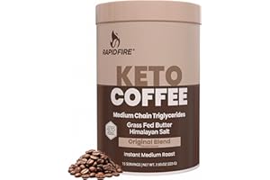Rapidfire Ketogenic Fair Trade Instant Keto Coffee Mix Supports Energy Metabolism Weight Loss Ketogenic Diet Canister 15 serv
