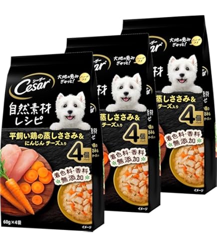 Amazon.co.jp: シーザー パウチ 成犬用 自然素材レシピ 無添加 60g×12
