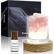 Amazon.co.jp: Alexim アロマストーン ローズクォーツ 充電式LED台座