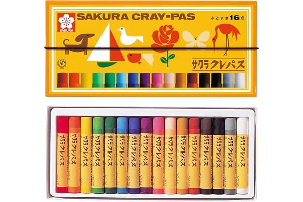 サクラクレパス クレパス 16色 ゴムバンド付き LP16R