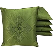 Amazon.co.jp: 座布団 ふくれ 59×63cm 八端判 グリーン 緑 5枚組