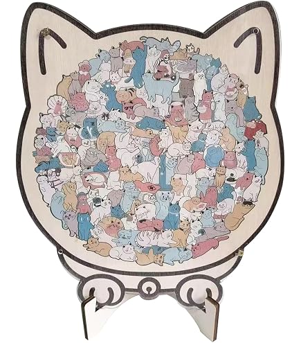 Amazon | [lalarimi]ジグソーパズル 猫 パズル 135ピース 猫型木製