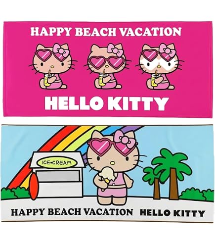 Amazon｜ミニタオル 日焼けキティ HELLO KITTY SO HOT! HAPPY BEACH