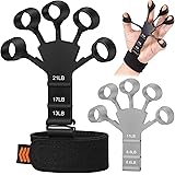 Hand Grip Strengthener 2 Pcs Adjustable Finger Exerciser and Finger Stretcher Grip Strength Trainer for Hand Therapy, Rock Cl