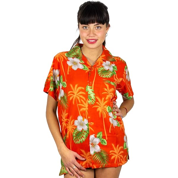 V.H.O. Women's Hawaiian Blouse - Short Sleeve Cherry Parrot Print Multiple Colors