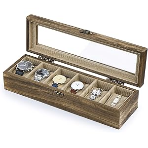 SRIWATANA 腕時計収納ケース 腕時計収納ボックス 時計ケース 6本 コレクションケース 男女兼用 高級木製