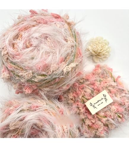 Amazon | WWnYY 毛糸 混紡毛糸 カラフル 編み糸 ふわふわ ファンシー