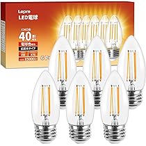 Amazon | 【E26】Lepro LED電球 E26 40W形 6個入り シャンデリア電球