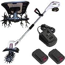 電動耕運機 家庭用 充電式 2個4000mAh バッテリー Amazon | 耕運機 家庭用 充電式耕うん機 (耕幅255mm/耕深220mm)2