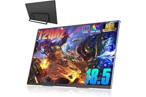Motyeowe Portable Monitor 18.5 Inch 120 Hz 1080P 100% sRGB FHD HDR USB HDMI with VESA Ultra Slim Portable Laptop Office Game Monitor,for Computer Switch Phone Devices