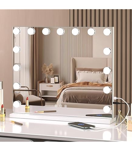 Amazon.co.jp: 化粧鏡 ハリウッドライト付き化粧鏡、LED電球付き、360