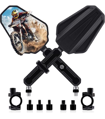 TANAX AEX7-BB Motorcycle Mirror, Napoleon Cowling Mirror 7 [Left