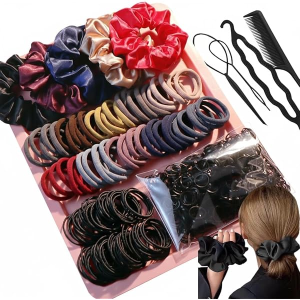 Amazon | Wonninek シルク ヘアゴム 高弾力 天然シルク759個 シュシュ