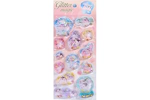 ウォーターシール キラキラ 搖れる 3D立体シール 漫画柄の組み合わせ 可愛い ぷくぷく水入りシー ル 可愛い 動物 キャラクター ごほうびステッカー 水筒 スマホケース 手帳 ノート アルバム装飾 手芸用品 女の子 ギフトに最適