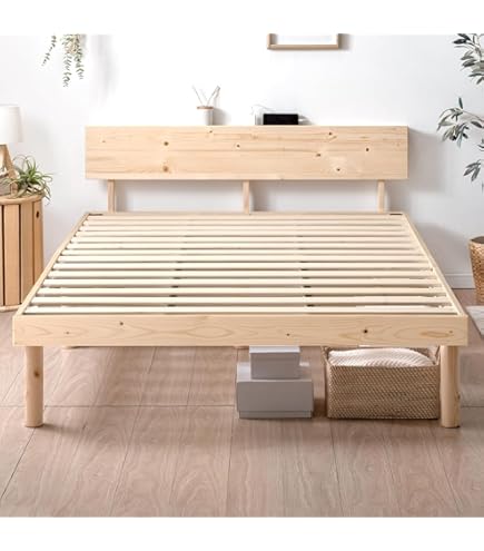 Amazon｜ベッドフレーム ダブル ダブルベッド パイプベッド コンセント