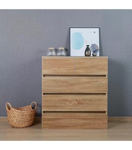 Amazon｜MALM チェスト（引き出し×3）, ホワイトステインオーク材突き 
