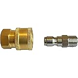 〈HOTEISON〉ワンタッチ カプラー 高圧洗浄機 洗浄ガン 高圧ホース 接続 汎用 ソケット アダプター 1/4 (オスメス セット)