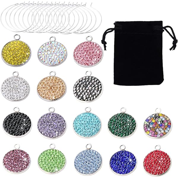 Christmas Snowflake Wine Glass Charms - Set Of 6 Alloy Rings For Holiday Parties