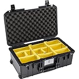 Pelican Air 1535ケース パッド入り仕切り付き (2020年版 プッシュボタンラッチ付き) - ブラック