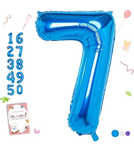 Amazon | Exgox 数字バルーン ブルー アルミ風船 誕生日 40インチ