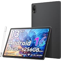 Amazon.co.jp: Blackview MEGA8 タブレット 13インチ大画面 36GB RAM+