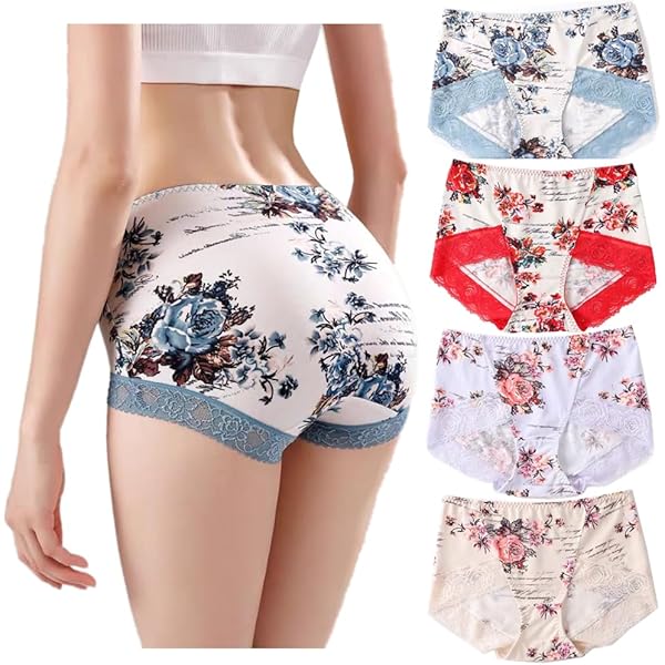 PG 花柄 レディースショーツ Amazon.co.jp: 【MOMONGA】4枚セット 花柄ショーツ レディース