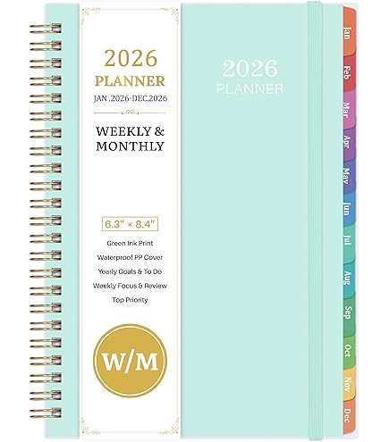 2022 Planner - Weekly & Monthly Planner 2022, Jan 2022 - Dec 2022, 5.12"x 8.25", Faux Leather Cover, Note Pages, Pen Loop, Elastic Band, Inner Pocket, Bookmarks