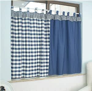Amazon Mang カフェカーテン 遮光カーテン 北欧田園風 キッチンカーテン 綿 チェック柄 レースカーテン 手作り 防塵パーティション 洗面所 喫茶店 ハーフカーテン目隠し 窓飾り カフェカーテン オンライン通販