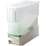 Belca 米びつ 水洗いできる計量米びつ 容量10kg 幅18.9×奥行43.5×高さ40cm クリア 無洗米対応 ローラー付き 日本製 BRB-CG