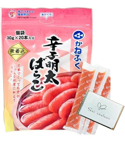 Amazon.co.jp: かねふく 無着色 辛子明太ばらこ (2パック(30g×40本