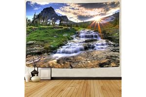 自然風景タペストリー 滝 森 室内装飾 壁掛け 渓流柄壁掛けタペストリー 壁装飾 雰囲気の変化 気分 寝室 カーテン パーソナルギフト-C_95*73