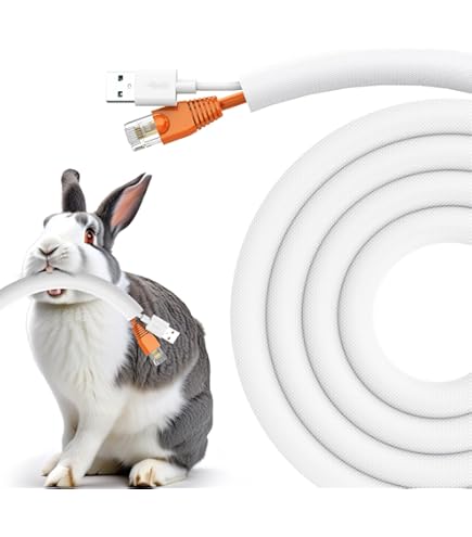 BUSOHA 13ft Wire Covers For Cords - Pet Proof Cable Sleeve, 1/4" Flexible Cord Protector To Stop Chewing, For Power, USB, Audio Cables - View #8