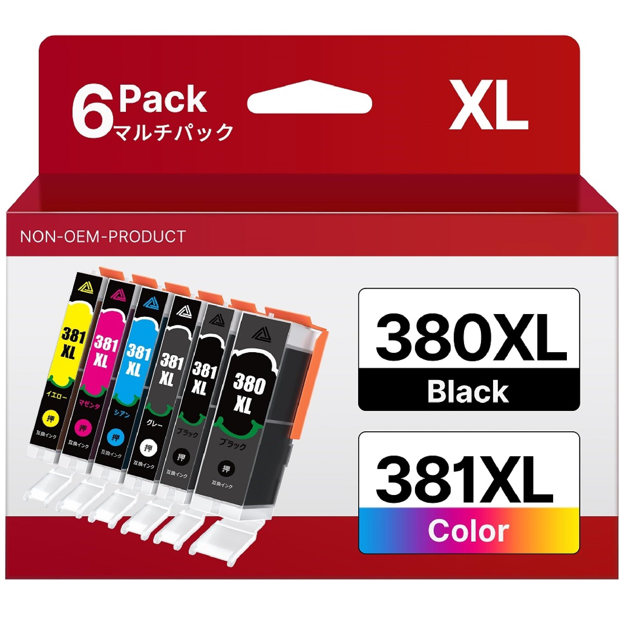 SHEENGO BCI-381XL BCI-380XL キャノン 用 インク 380 381 純正と併用 6色 2026年版ICチップ | 6本,増量,for canon用,キャノン,インクカートリッジ, TS8130,8230,8330,TS843