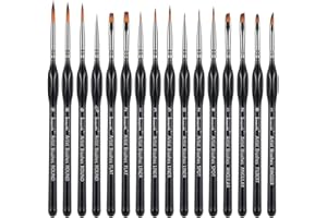 Brusarth Detail Paint Brushes Set, 16pcs Miniature Paint Brushes for Fine Detailing, Art Painting, Micro Detail Paint Brush f