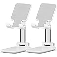 ZEEKK Smartphone Stand, Tabletop Stand, Holder, Altitude Adjustable, Smartphone Stand, Foldable, Anti-Slip, Mobile Phone Stand, For iPhone, Kindle, Nintendo Switch, etc. (White)