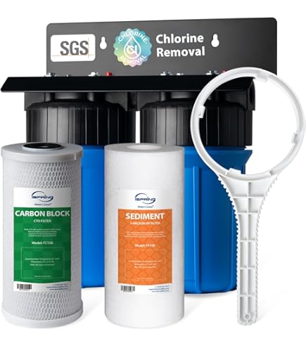 SimPure Whole House Water Filter Cartridges 5 Micron 10" X 4.5" PP CTO 2-Stage Sediment And Carbon Filter Set, For DB10C-2, DB10P, GE FXHTC, GXWH40L, WGB21B, FP15B, FC15B, 1 Set