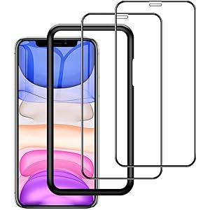 2枚入り iphone 11 / xr 用 強化 ガラスフィルム 6.1 インチ 全面保護 指紋防止 撥水 旭硝子9H 貼付道具付