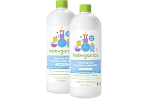 Babyganics Foaming Dish & Bottle Soap, Fragrance Free, 32oz, 2 Pack, Packaging May Vary