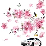 EXCEREY 桜の車ステッカー 防水 カートゥーン風 ロマンチック 傷隠し 小車・バイク・ラップトップ・ウィンドウ用 1枚入り 20×28cm