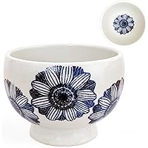 Amazon｜匠美風 高台 抹茶茶碗 陶器 雪の華 抹茶碗 matcha bowl