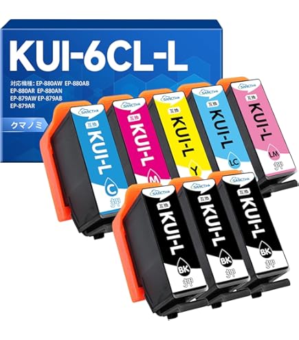 EPSON - エプソン クマノミ KUI-6CL シアン ライト マゼンタ ブラック Amazon.co.jp: エプソン 純正 インクカートリッジ クマノミ KUI