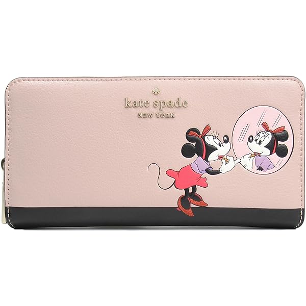 kate spade ケイトスペード ディズニー ミニー 折り財布 美品 セール☆kate spade x Disneyコラボミニーマウス折りたたみ財布